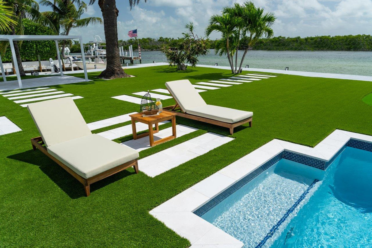 Panama Jack Bali Teak Chaise Lounge with Cushion