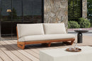 Valencia Paolo Teak Outdoor Fabric Loveseat, Light Grey