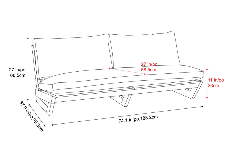 Valencia Paolo Teak Outdoor Fabric Loveseat, Light Grey