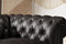 Valencia Parma Full Aniline Leather Chesterfield Single Sofa Accent Chair, Black