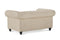 Valencia Parma 64" Full Aniline Leather Chesterfield Loveseat Sofa, Antique White
