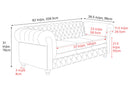 Valencia Parma 82" Full Aniline Leather Chesterfield Three Seats Sofa, Antique White