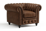 Parma Leather Chesterfield Accent Chair