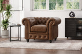 Parma Leather Chesterfield Accent Chair