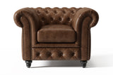 Parma Leather Chesterfield Accent Chair