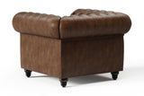 Parma Leather Chesterfield Accent Chair