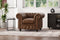 Valencia Parma Full Aniline Leather Chesterfield Single Sofa Accent Chair, Chocolate
