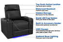 Valencia 2025 New Piacenza Leather Home Theater Seating Power Headrest Row of 4, Black