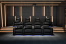Valencia 2025 New Piacenza Leather Home Theater Seating Power Headrest Row of 3, Black