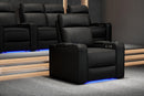 Valencia 2025 New Piacenza Leather Home Theater Seating Power Headrest Single, Black