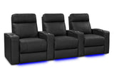 Valencia Piacenza Luxury Leather Home Theater Seating Row of 3, Onyx