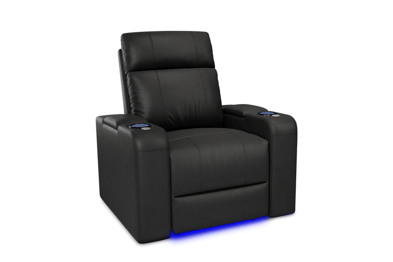 Valencia 2025 New Piacenza Leather Home Theater Seating Power Headrest Single, Black