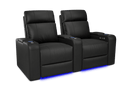 Valencia 2025 New Piacenza Leather Home Theater Seating Power Headrest Row of 2, Black