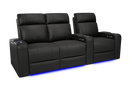 Valencia 2025 New Piacenza Leather Home Theater Seating Power Headrest Row of 3 Loveseat Left, Black