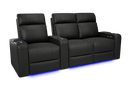 Valencia 2025 New Piacenza Leather Home Theater Seating Power Headrest Row of 3 Loveseat Right, Black