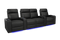 Valencia 2025 New Piacenza Leather Home Theater Seating Power Headrest Row of 4 Loveseat Center, Black