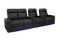 Valencia 2025 New Piacenza Leather Home Theater Seating Power Headrest Row of 4 Loveseat Left, Black