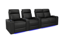 Valencia 2025 New Piacenza Leather Home Theater Seating Power Headrest Row of 4 Loveseat Right, Black