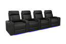 Valencia 2025 New Piacenza Leather Home Theater Seating Power Headrest Row of 4, Black