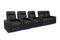 Valencia 2025 New Piacenza Leather Home Theater Seating Power Headrest Row of 5 Loveseat Right, Black