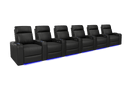 Valencia 2025 New Piacenza Leather Home Theater Seating Power Headrest Row of 6, Black