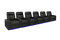 Valencia 2025 New Piacenza Leather Home Theater Seating Power Headrest Row of 6, Black