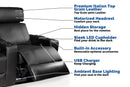 Valencia Piacenza Leather Home Theater Seating Power Headrest Single, Black