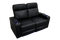 Valencia Piacenza Leather Home Theater Seating Row of 2 Loveseat, Black