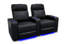 Valencia Piacenza Leather Home Theater Seating Power Headrest Row of 2, Black