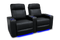Valencia Piacenza Leather Home Theater Seating Power Headrest Row of 2, Black