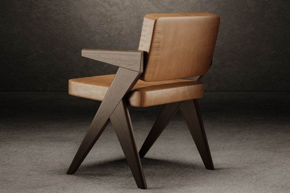 Pierre Jeanneret Leather Dining Chair