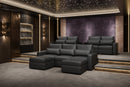 Valencia Pisa Ultimate Nappa 20000 Leather Lounge Sectional Sofa, Three Seats, Black