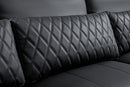 Valencia Pisa Ultimate Nappa 20000 Leather Lounge Sectional Sofa, Three Seats, Black