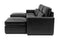 Valencia Pisa Top Grain Nappa 11000 Leather Lounge Sectional Sofa, Three Seats with 2 Ottomans, Black