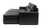 Valencia Pisa Top Grain Nappa 11000 Leather Lounge Sectional Sofa, Three Seats with 3 Ottomans, Black