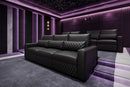 Valencia Pisa Top Grain Nappa 11000 Leather Lounge Sectional Sofa, Three Seats, Black