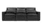Valencia Pisa Top Grain Nappa 11000 Leather Lounge Sectional Sofa, Three Seats, Black