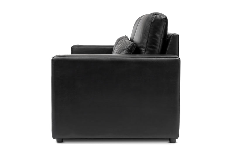 Valencia Pisa Top Grain Nappa 11000 Leather Lounge Sectional Sofa, Three Seats, Black