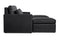 Valencia Pisa Ultimate Nappa 20000 Leather Lounge Sectional Sofa, Three Seats with 2 Ottomans, Black