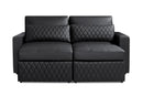 Valencia Pisa Ultimate Nappa 20000 Leather Lounge Sectional Sofa, Loveseat with 2 Ottomans, Black