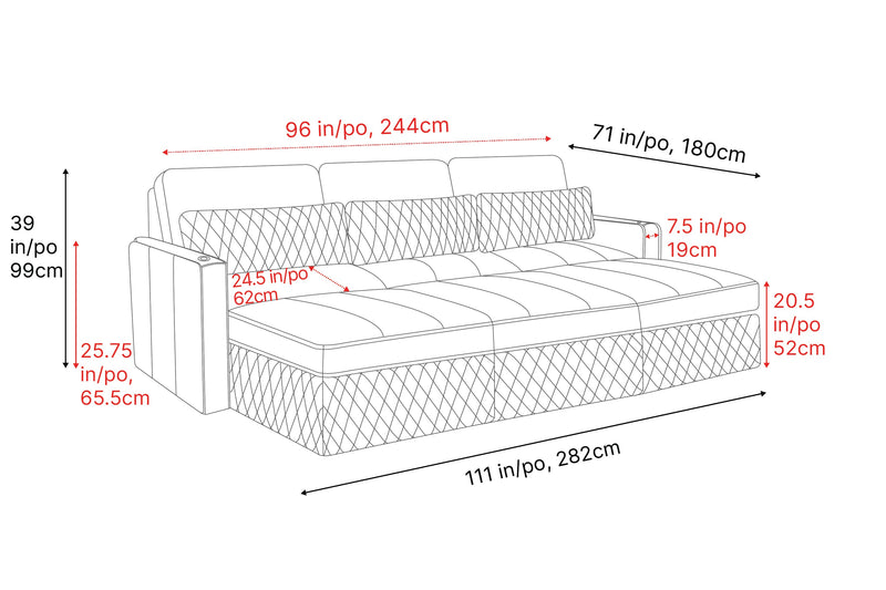 Valencia Pisa Ultimate Nappa 20000 Leather Lounge Sectional Sofa, Three Seats with 3 Ottomans, Black
