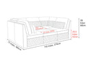 Valencia Pisa Ultimate Nappa 20000 Leather Lounge Sectional Sofa, U Shape Sectional, Black