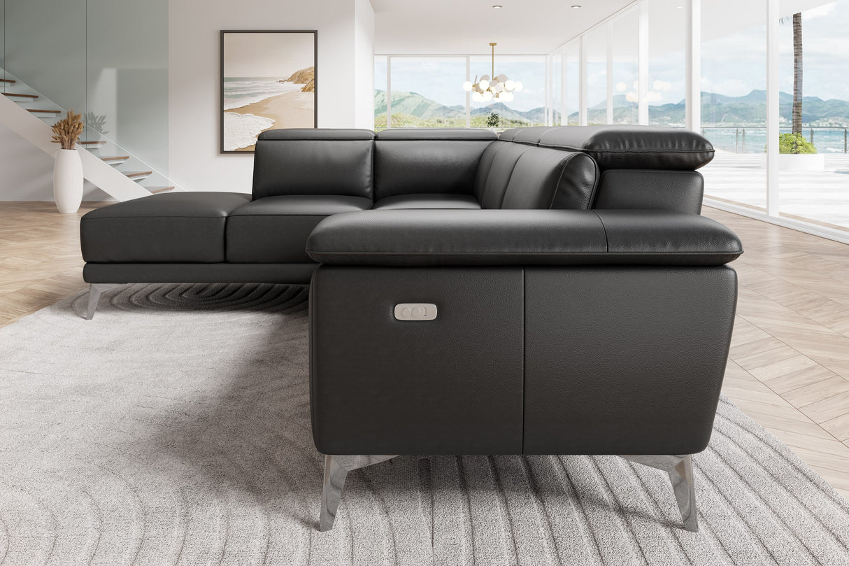 Pista Leather Reclining Sectional Sofa