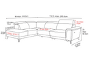 Valencia Pista Modern Top Grain Leather Reclining Sectional Sofa with Left-Hand Facing Chaise, Beige