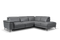 Valencia Pista Modern Top Grain Leather Reclining Sectional Sofa with Right-Hand Facing Chaise, Grey