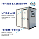 Portable Toilet with Shower Curtain Style