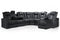 Valencia Tuscany Multimedia Sectional Leather Home Theater Seating Powered Chaise Right & Dropdown Center Left, Black