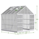 [10x10FT] Premium Outdoor Aluminum Walk-In Greenhouse With Polycarbonate Panels & Sliding Doors (94638275)