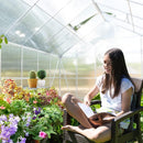 [10x10FT] Premium Outdoor Aluminum Walk-In Greenhouse With Polycarbonate Panels & Sliding Doors (94638275)