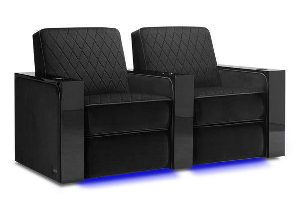 Valencia Naples Prestige Home Theater Seating Row of 2, Raven